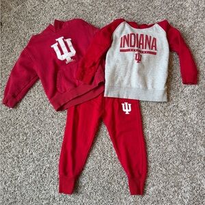 Indiana University Red and Gray Kids Sweatshirt Set